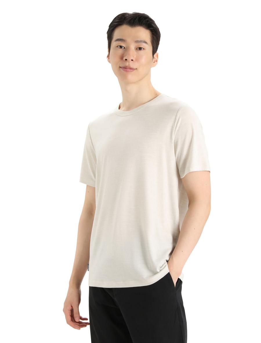 T Shirts Icebreaker MerinoFine™ Corta Sleeve Homme Blanche | FR 1190CTVE